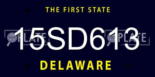 15SD613 Delaware License Plate