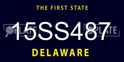 15SS487 Delaware License Plate