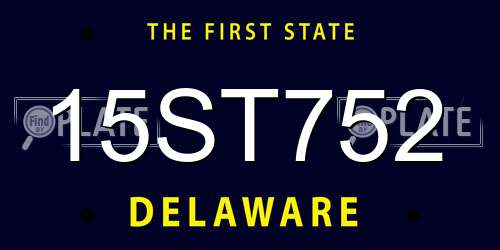 15ST752 Delaware License Plate