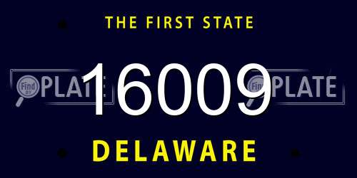 16009 Delaware License Plate