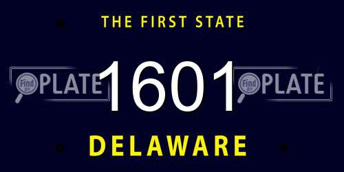1601 Delaware License Plate