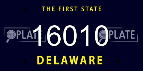 16010 Delaware License Plate