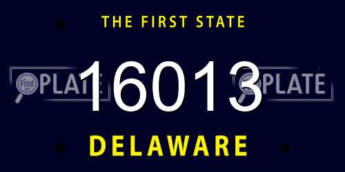 16013 Delaware License Plate