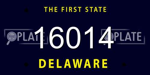 16014 Delaware License Plate