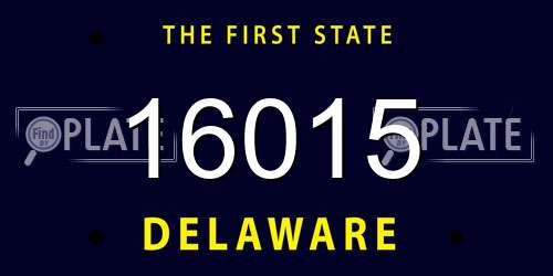 16015 Delaware License Plate