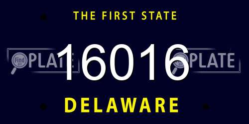 16016 Delaware License Plate