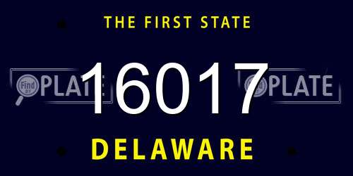 16017 Delaware License Plate