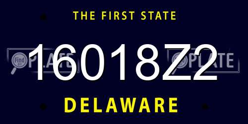 16018Z2 Delaware License Plate