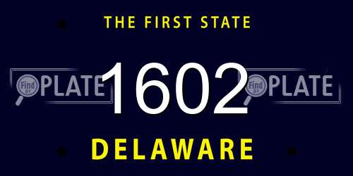 1602 Delaware License Plate