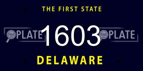 1603 Delaware License Plate