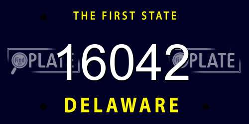 16042 Delaware License Plate