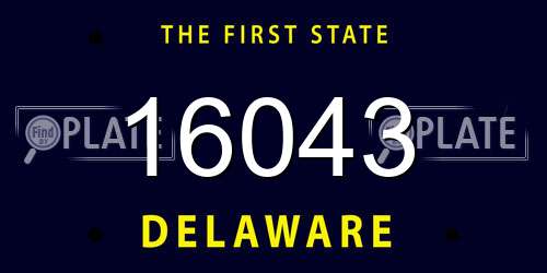 16043 Delaware License Plate