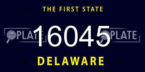 16045 Delaware License Plate