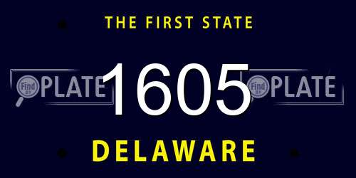 1605 Delaware License Plate