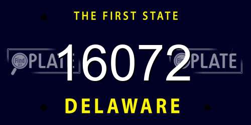 16072 Delaware License Plate