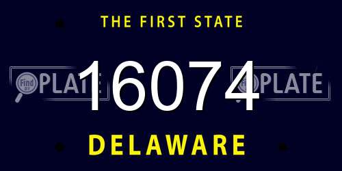 16074 Delaware License Plate