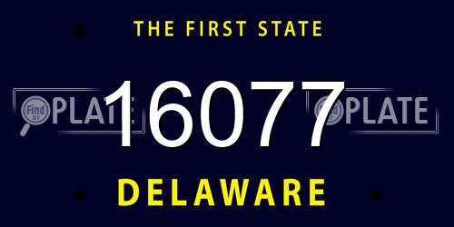 16077 Delaware License Plate