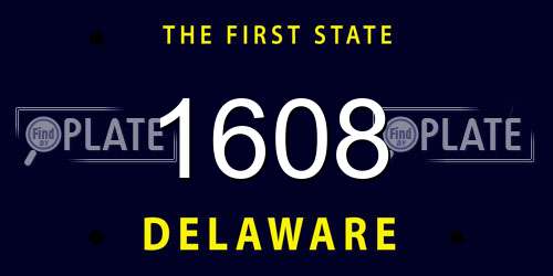 1608 Delaware License Plate
