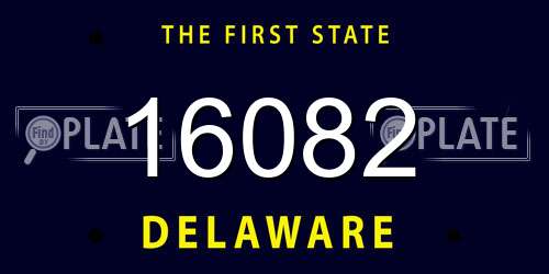 16082 Delaware License Plate
