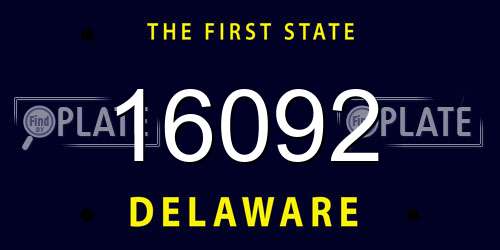 16092 Delaware License Plate