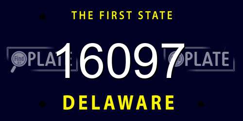 16097 Delaware License Plate