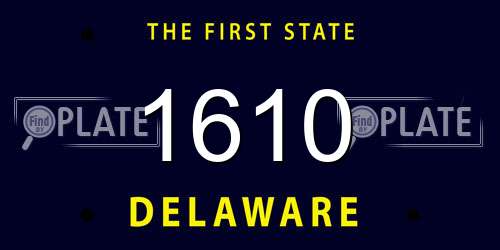 1610 Delaware License Plate