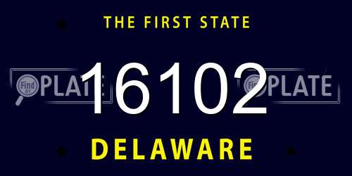 16102 Delaware License Plate