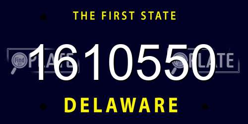 1610550 Delaware License Plate