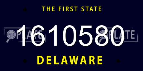 1610580 Delaware License Plate