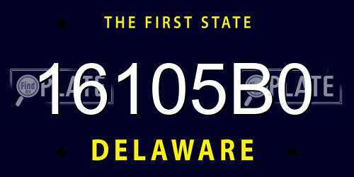 16105B0 Delaware License Plate