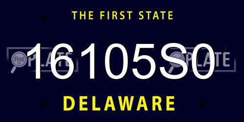 16105S0 Delaware License Plate