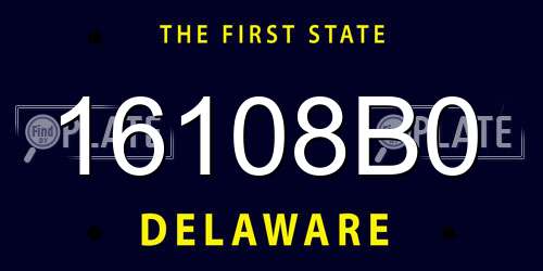 16108B0 Delaware License Plate