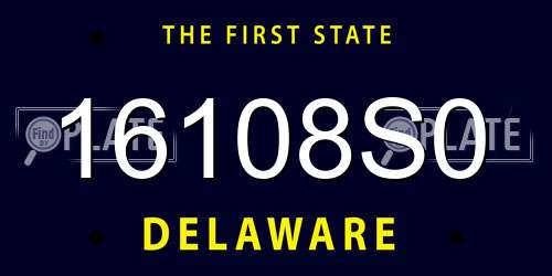 16108S0 Delaware License Plate
