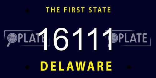 16111 Delaware License Plate