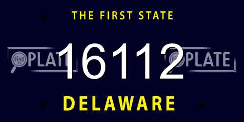 16112 Delaware License Plate