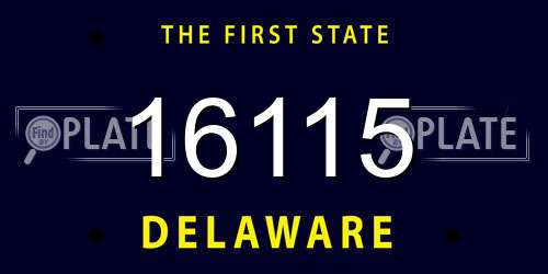 16115 Delaware License Plate