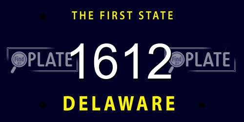 1612 Delaware License Plate
