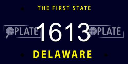 1613 Delaware License Plate