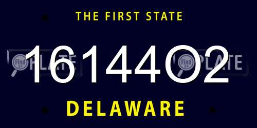 16144O2 Delaware License Plate
