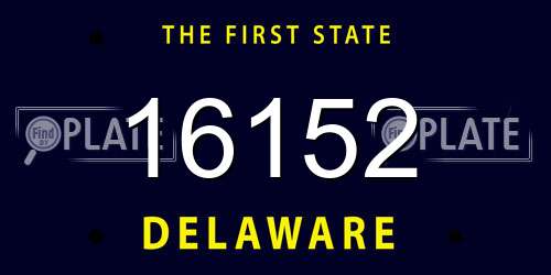 16152 Delaware License Plate