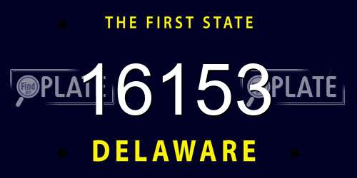 16153 Delaware License Plate