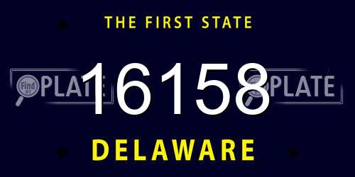 16158 Delaware License Plate
