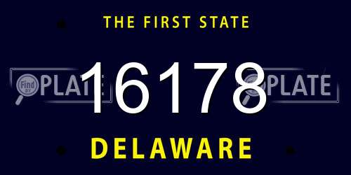 16178 Delaware License Plate