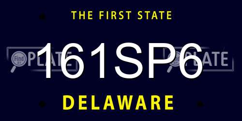 161SP6 Delaware License Plate