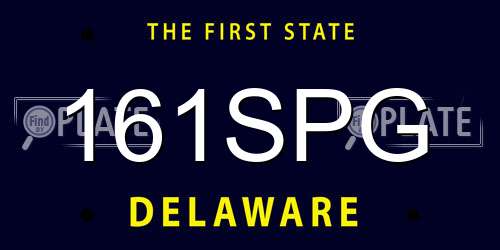 161SPG Delaware License Plate