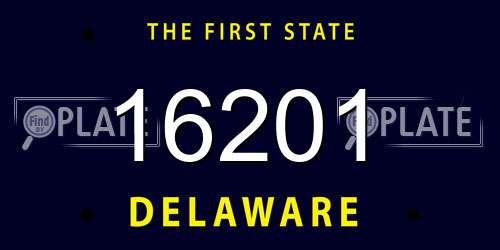 16201 Delaware License Plate