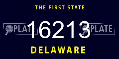 16213 Delaware License Plate