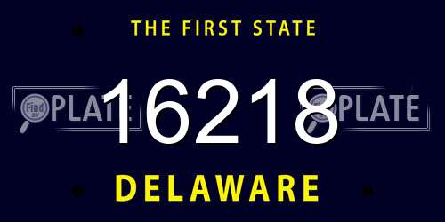 16218 Delaware License Plate