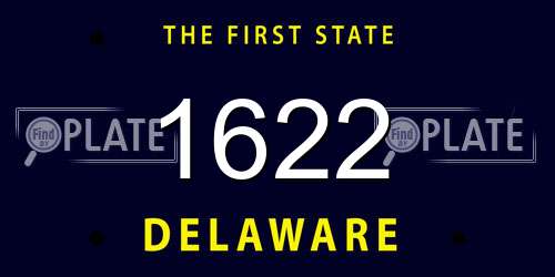 1622 Delaware License Plate