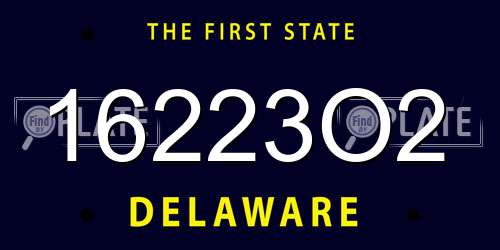 16223O2 Delaware License Plate